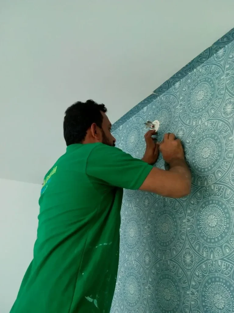 Wallpaper fixing services in Dubai for home and office walls