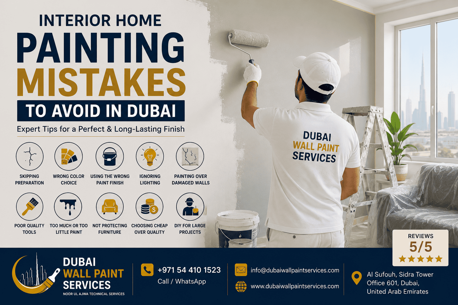 Interior home painting mistakes to avoid in Dubai